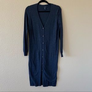 NWOT Forever 21 Women's Gray Long Button Cardigan, Size M